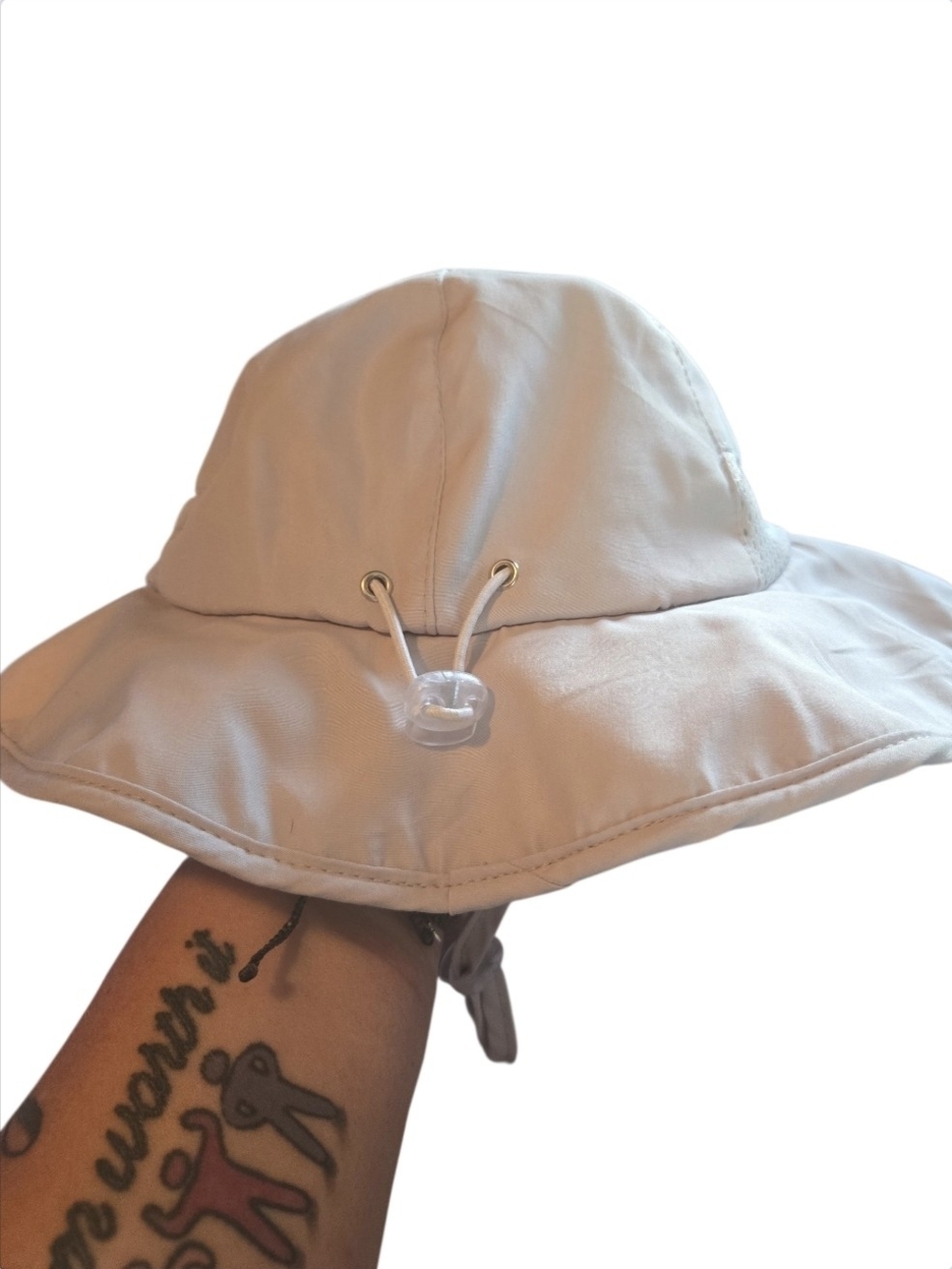 Simplicity Kids UPF 50+ Wide Brim Sun Hat Beige Size L (2-8Y)